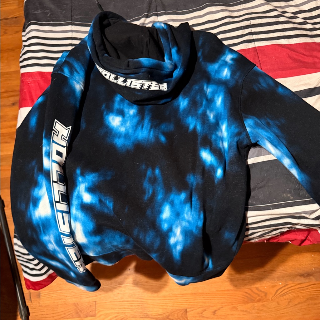 Hollister Black And Blue Hoodie Mens Large